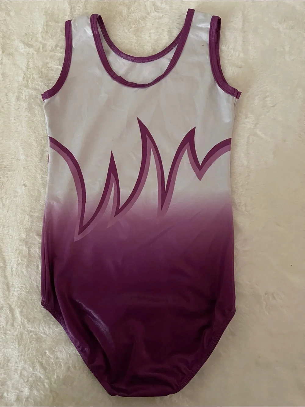 Girls Purple Ombre Dance Leotard with Sparkle Detailing